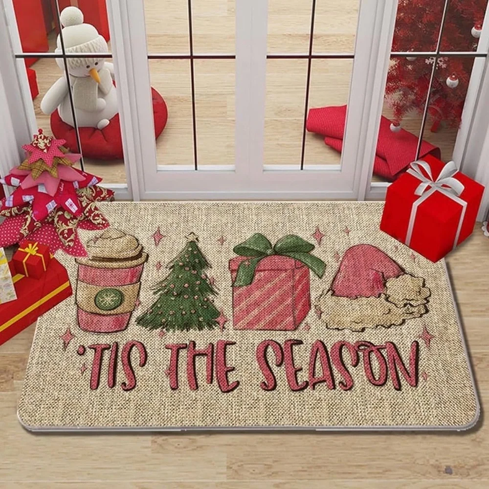 Festive Holiday Doormat with Seasonal Icons